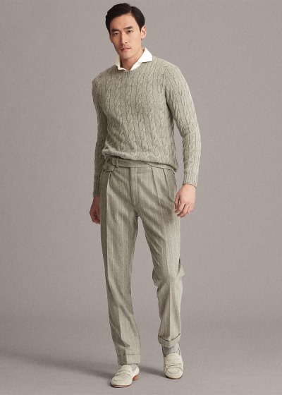 Sueter Ralph Lauren Hombre Grises Claro - Cable-Knit Cashmere - AKVRU3706